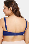 Rosaline Everyday Double Layered Non Wired Full Coverage Super Support Bra - Blue Depth2 — thumbnail 2